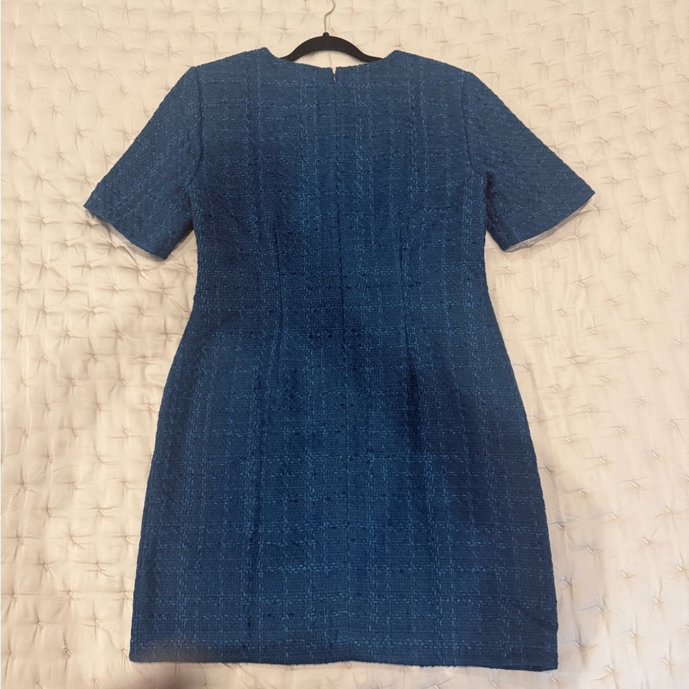 Ann Taylor Blue Tweed Mini Dress - Picture 2 of 2